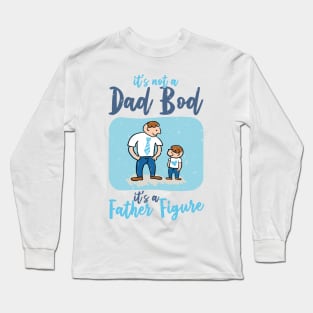 Dad Bod | Dim Gray And Blue Text Funny Dad Long Sleeve T-Shirt